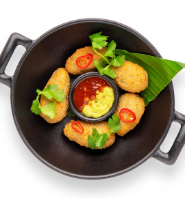 Deep-fried jalapenos stuffed with cheddar